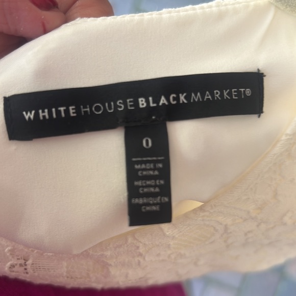 WHBM off-white lace overlay cocktail dress 0 - Picture 3 of 5